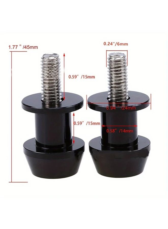CNC Silvery Motorcycle Rocker Arm Slider Shaft Bracket Screws For 6mm Shaft - Image 2