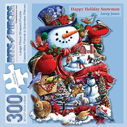 Bits and Pieces 300 Piece Jigsaw Puzzle for Adults Happy Holiday Snowman Christmas Jigsaw Puzzle by Artist Larry Jones Completed Puzzle Size 20 x 27 - Image 5