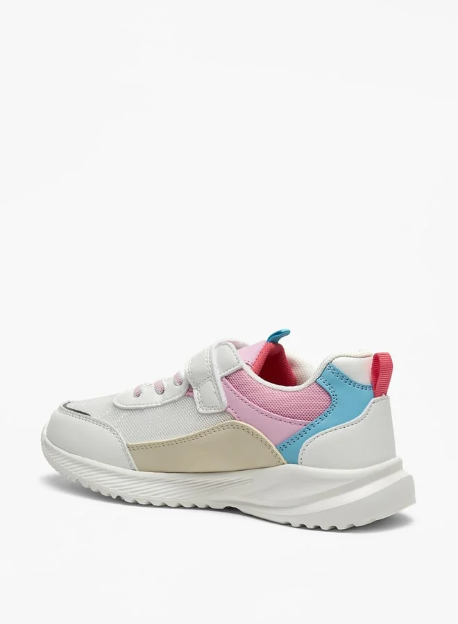 Flora Bella By Shoexpress Panelled Sneakers with Hook and Loop Closure