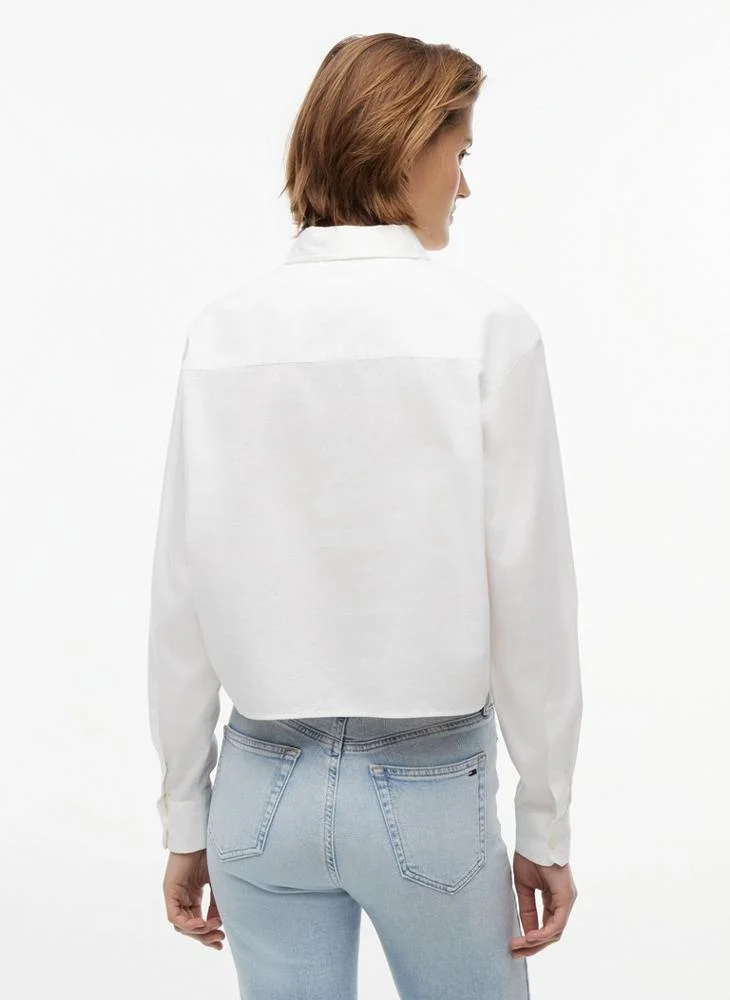 Tommy Jeans Relaxed Fit Twill Cropped Shirt