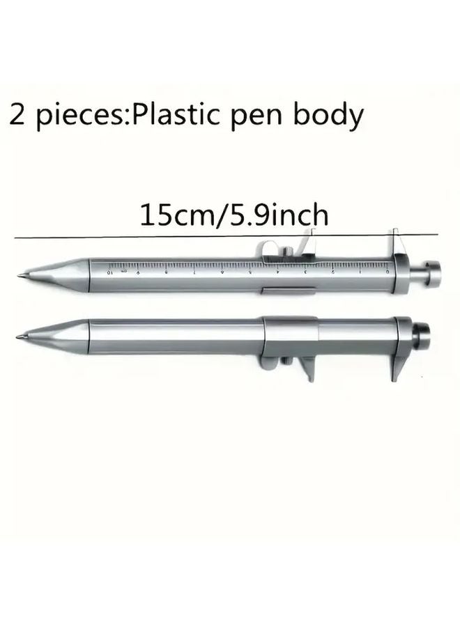 2 في 1 مسطرة قياس فضية مع مقياس 3.94 بوصة للملاحظات والتصاميم والرسومات - Image 3