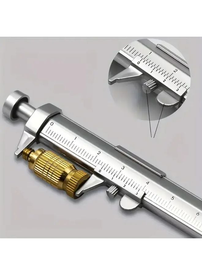2 في 1 مسطرة قياس فضية مع مقياس 3.94 بوصة للملاحظات والتصاميم والرسومات - Image 2