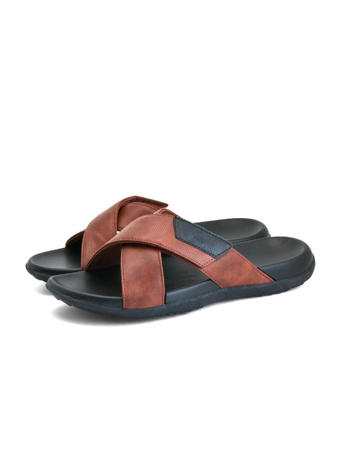 بوكا شباشب بوكا للرجال، خفيفة الوزن ومريحة، شباشب مرنة للغاية | ريال سليدير٠٦ أسود/تان - Image 2