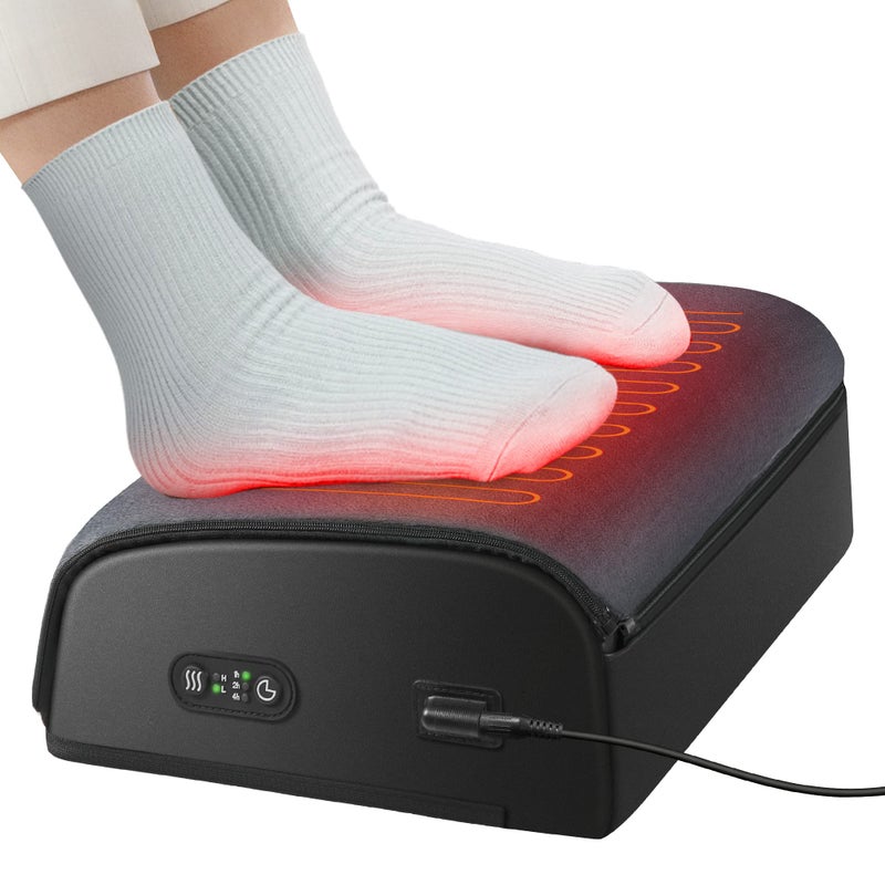 COMFIER Comfier Foot Rest Under Desk at WorkOffice ChairHome Gaming Desk FootstoolHeated Footrest Under DeskAdjustable Ergonomic Foot Stand HeatFoot WarmerMemory Foam Support CushionGifts for HerHim