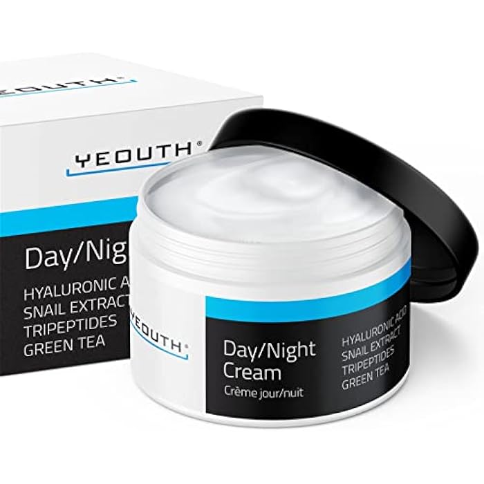 YEOUTH Day Night Face Moisturizer with Hyaluronic Acid, Snail Mucin Cream and Copper Tripeptide, Hydrating Fragrance Free Facial Moisturizer, Face Skin Care Cream for Women and Men 4oz - Image 1