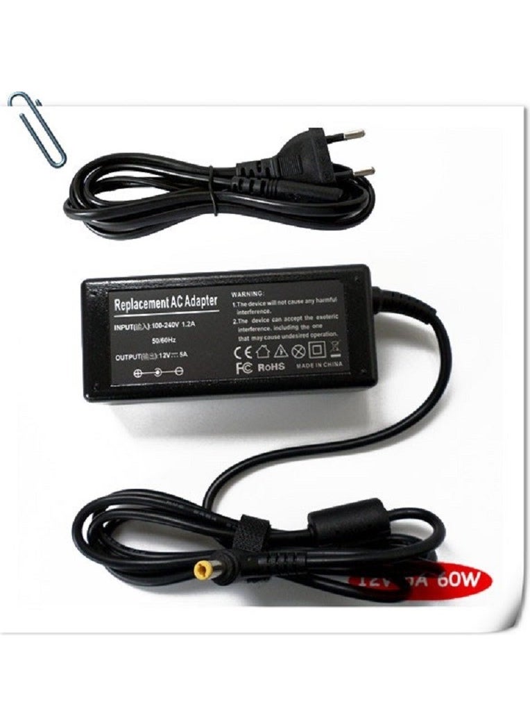 Ata Elektronik - Viewsonic Compatible LCD Monitor Q170 Q170B V150 V170 - 12 Volt 5 Ampere 12V 5A Adapter Power Charger - Image 1