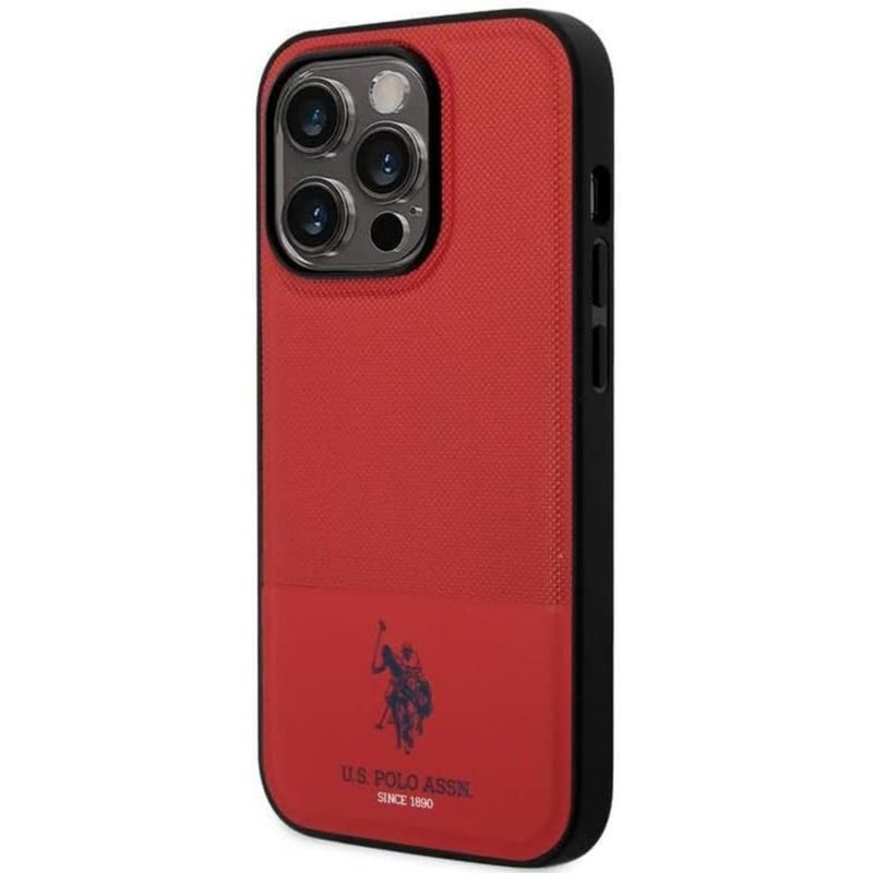 CG MOBILE US Polo Leather Mesh Pattern Case For iPhone 15 Pro Red