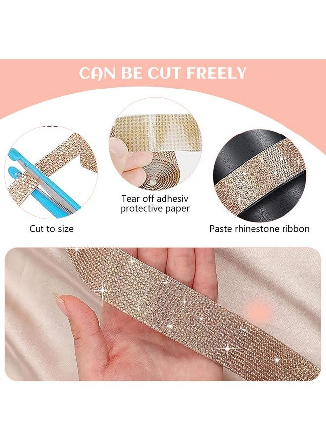 MAYCREATE® 1Roll Self Adhesive Crystal Rhinestone Ribbon Diamond Bling Tape, Rhinestones Strips Sticker for Arts Crafts Wedding Birthday Party DIY Event Car Phone Decoration - Image 3