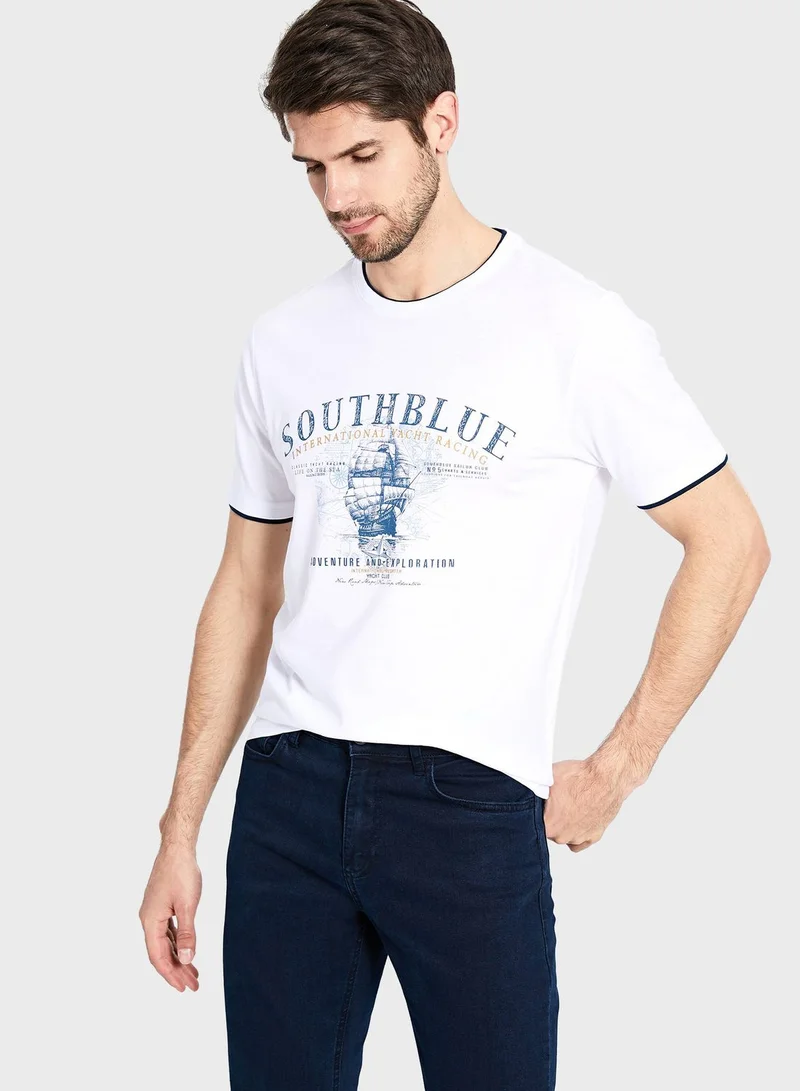 LC WAIKIKI Southblue Crew Neck T-Shirt