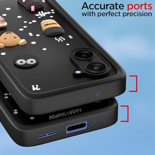 Pikkme Back Cover for Oneplus Nord CE 5 5G | 3D Bear Silicone Cute & Fun Coffee Cartoon | Full Body Protection Bumper Case (Black) - Image 4