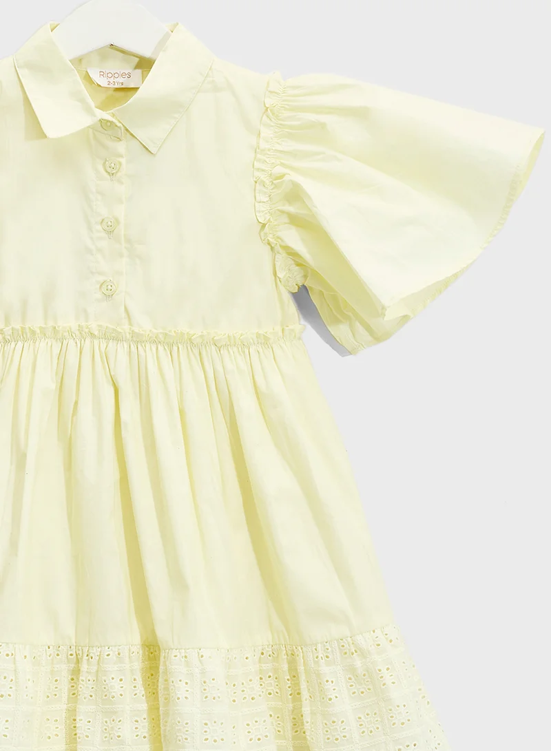 Ripples Eyelet Ruffle Dress