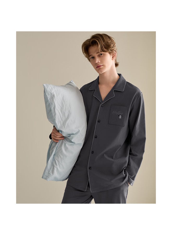 Fenton Fenteng Couples Pajamas Women Spring Autumn New Pure Cotton Long Sleeve Round Neck Loose Youth Men Plus Size 100% Cotton Homewear Set - Image 4