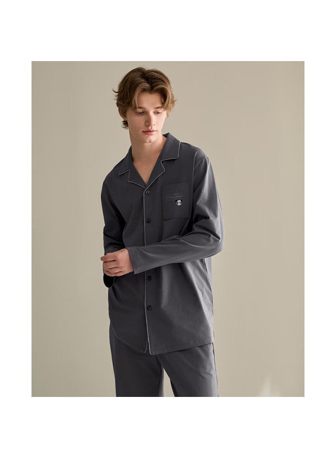 Fenton Fenteng Couples Pajamas Women Spring Autumn New Pure Cotton Long Sleeve Round Neck Loose Youth Men Plus Size 100% Cotton Homewear Set - Image 2