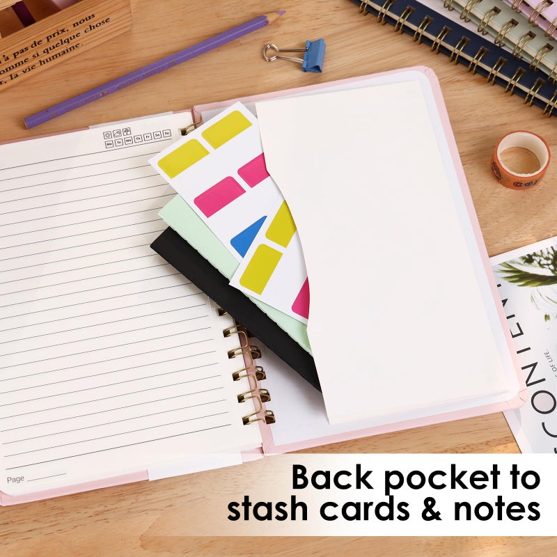 LABUK Hardcover Spiral Notebook for Women, A5 Lined Pink Journaling Notebooks for Work, 5.5 x 8in 160Pages Spiral Journal for Writing - Image 4