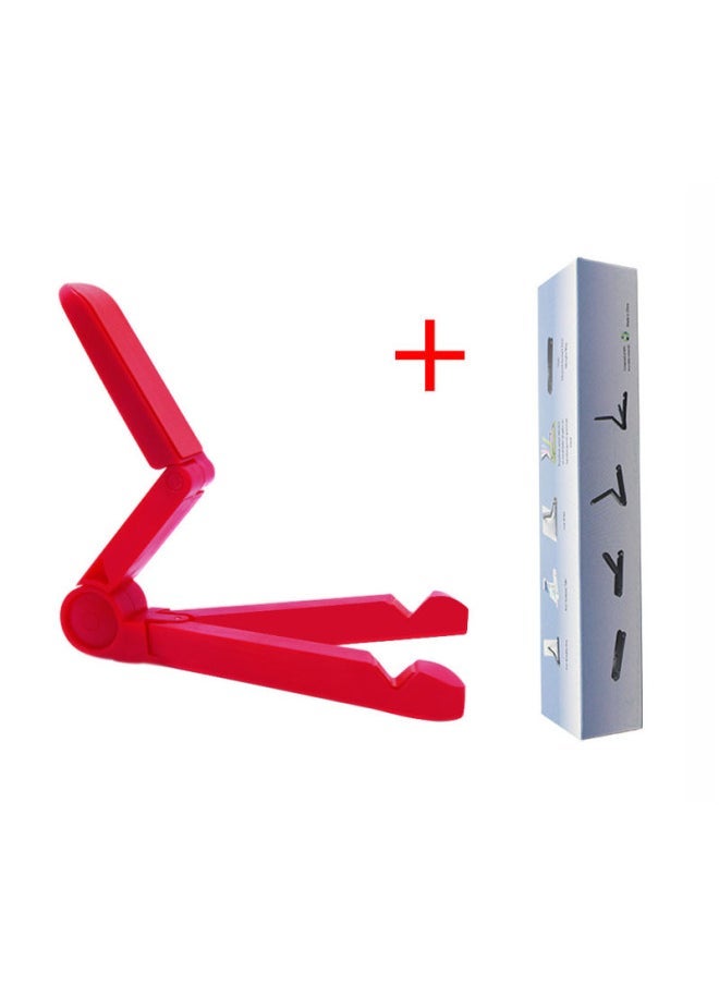 Mobile Phone Tablet Lazy Stand Ipa Triangle Mobile Phone Stand Desktop Folding Tablet Stand-Color:Big Red Flat Bracket With Color Box - Image 1