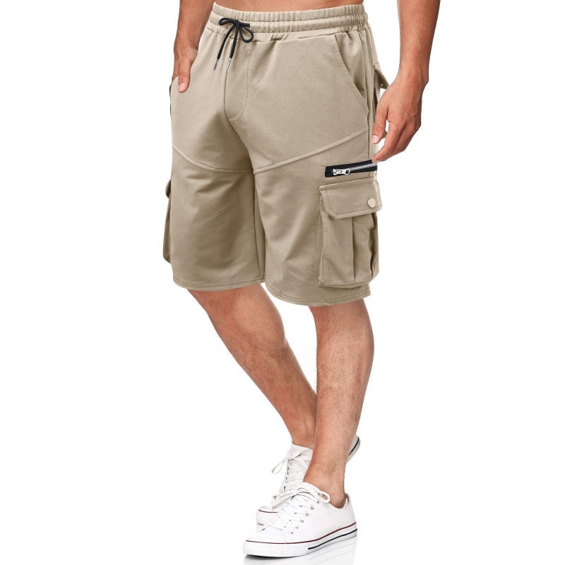 Mens Summer Cotton Work Shorts Loose Fit Navy blue  - Image 4