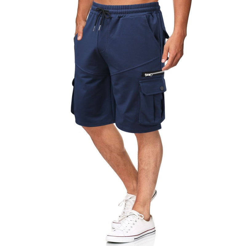Mens Summer Cotton Work Shorts Loose Fit Navy blue  - Image 1