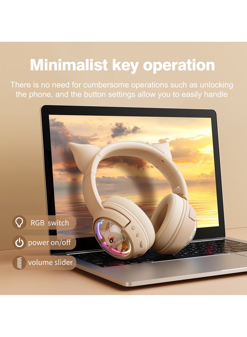 ONIKUMA B5 wireless headset music headphones Bluetooth 5.3 luminous cute cat ear headphones - Image 5