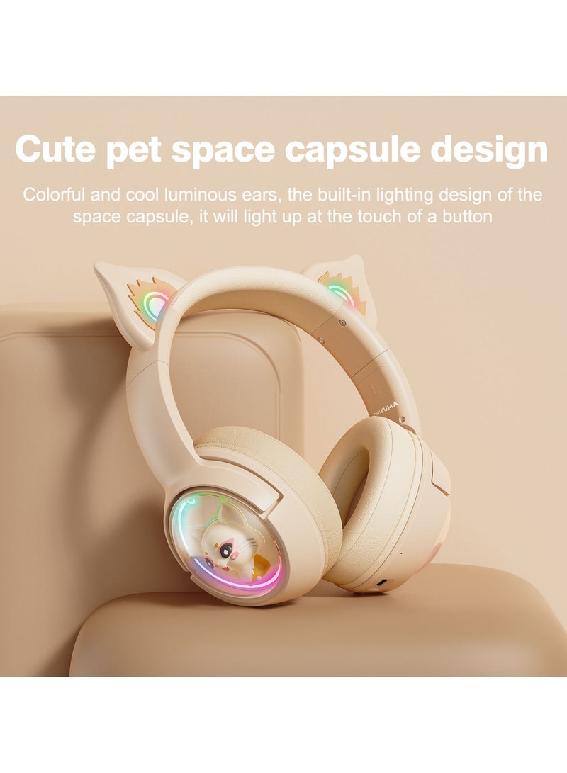 ONIKUMA B5 wireless headset music headphones Bluetooth 5.3 luminous cute cat ear headphones - Image 3