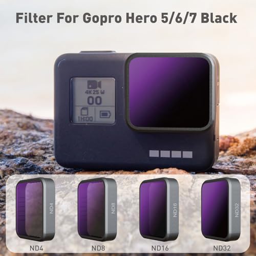LENSKINS MRC ND16 Filter for GoPro Hero 5 6 7 Black, AGC Optics Glass, 30-Layer Multi-Resistant Coating Neutral Density Filters, Snug Fit GoPro Lens Filter with Lens Cloth - Image 2