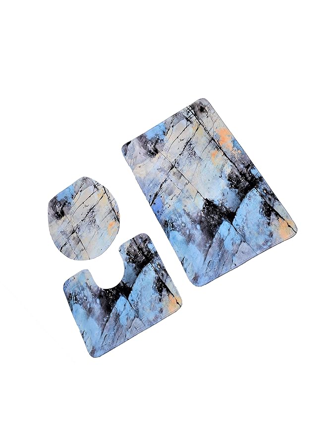 هوم كونسيبت مجموعة من 3 قطع من سجادة قاعدة مضادة للانزلاق وغطاء مرحاض وسجادة حمام - Image 2