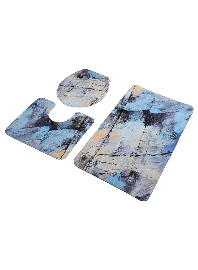 هوم كونسيبت مجموعة من 3 قطع من سجادة قاعدة مضادة للانزلاق وغطاء مرحاض وسجادة حمام - Image 3