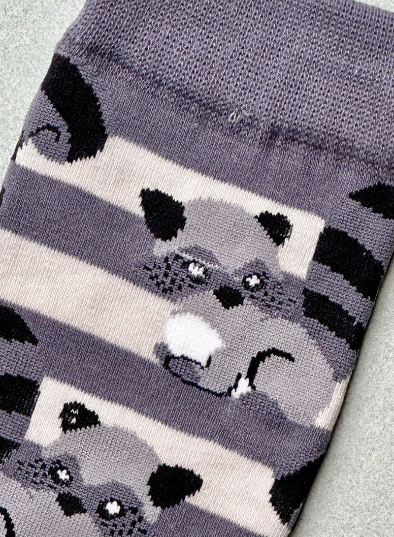 The Socks Hype 2 Pairs Raccoon Cotton Soft Funny Socks for Men Women | Casual Crew Colorful Cartoon Novelty Socks | Unisex Comfortable Dress Socks for Everyday Wear - Image 2