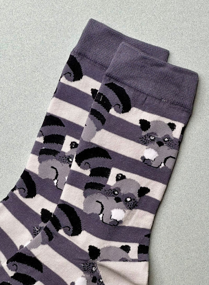 The Socks Hype 2 Pairs Raccoon Cotton Soft Funny Socks for Men Women | Casual Crew Colorful Cartoon Novelty Socks | Unisex Comfortable Dress Socks for Everyday Wear - Image 4