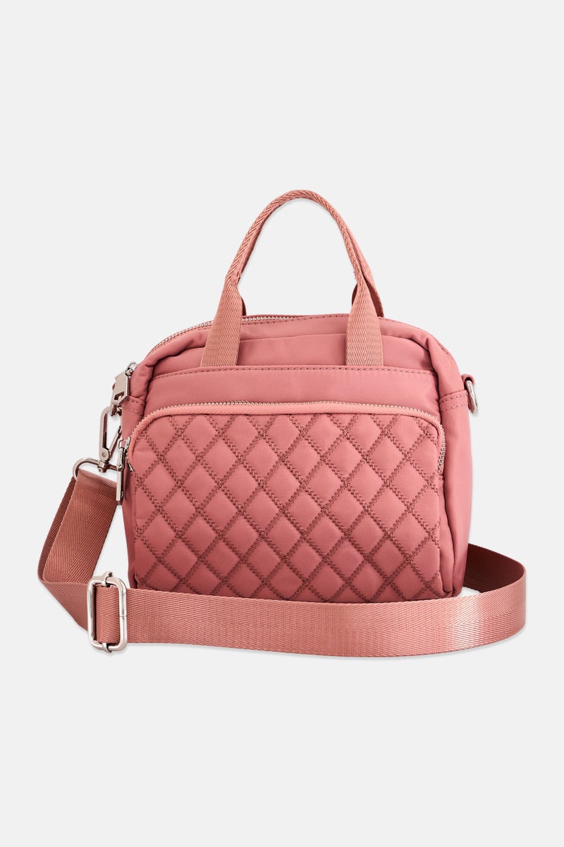 Sol and Selene Women Quilted Cross Body Bag 20 L x 19 H x 10 W cm, Pink - Image 2