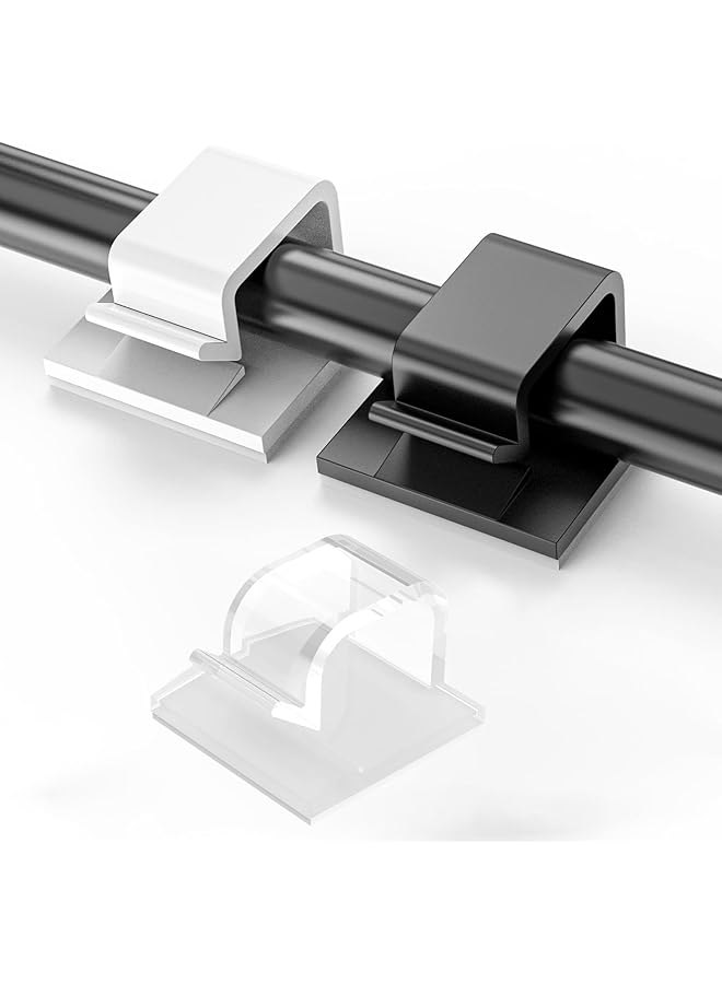 Green Tiger Adhesive Cable Clips for Wire Management – White, Black & Transparent Cord Holders for Tidy and Organized Cables - Image 1