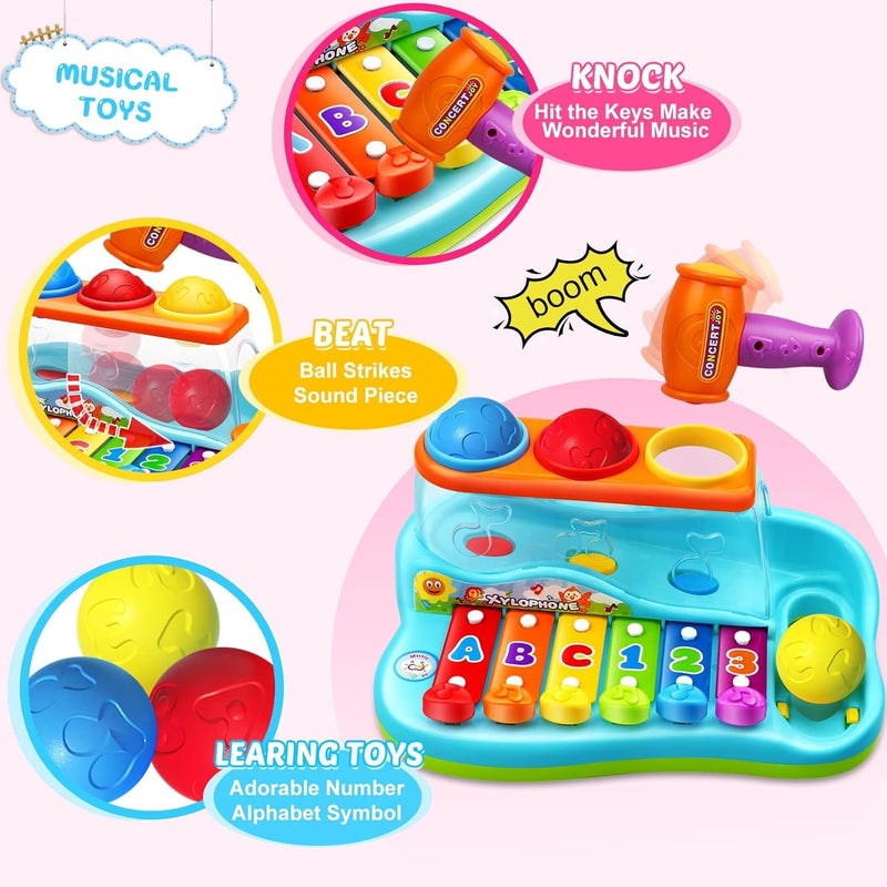 KITMEER Baby Toys 12-18 Months Hammer Pounding Xylophone Kids Gifts for 1 2 3+ Year Old Boys Girls, Early Educational with Music Balls, Christmas Birthday Toys for 6 to 12 Months - Image 5