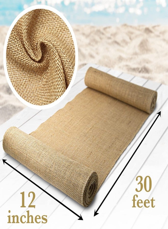 Shop Square Burlap Fabric Roll – 12" x 30 Ft No-Fray Jute Table Runner for Weddings, Crafts, Rustic Decor, DIY Projects & Events – Natural Farmhouse Style - Image 2