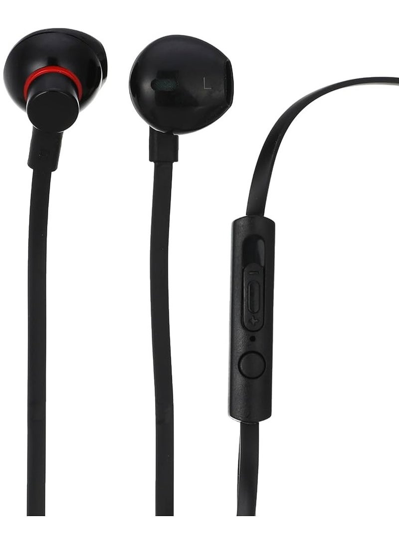 Tingwode T203 Wired Music Earphone With Stereo Sound And Microphone - Black Red