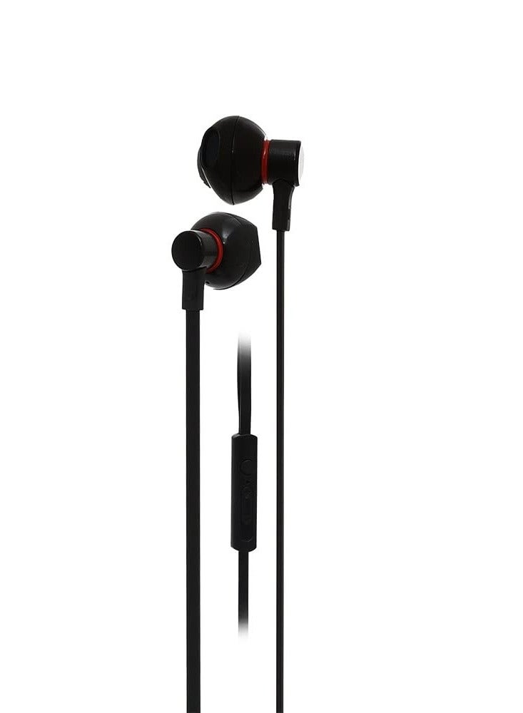 Tingwode T203 Wired Music Earphone With Stereo Sound And Microphone - Black Red