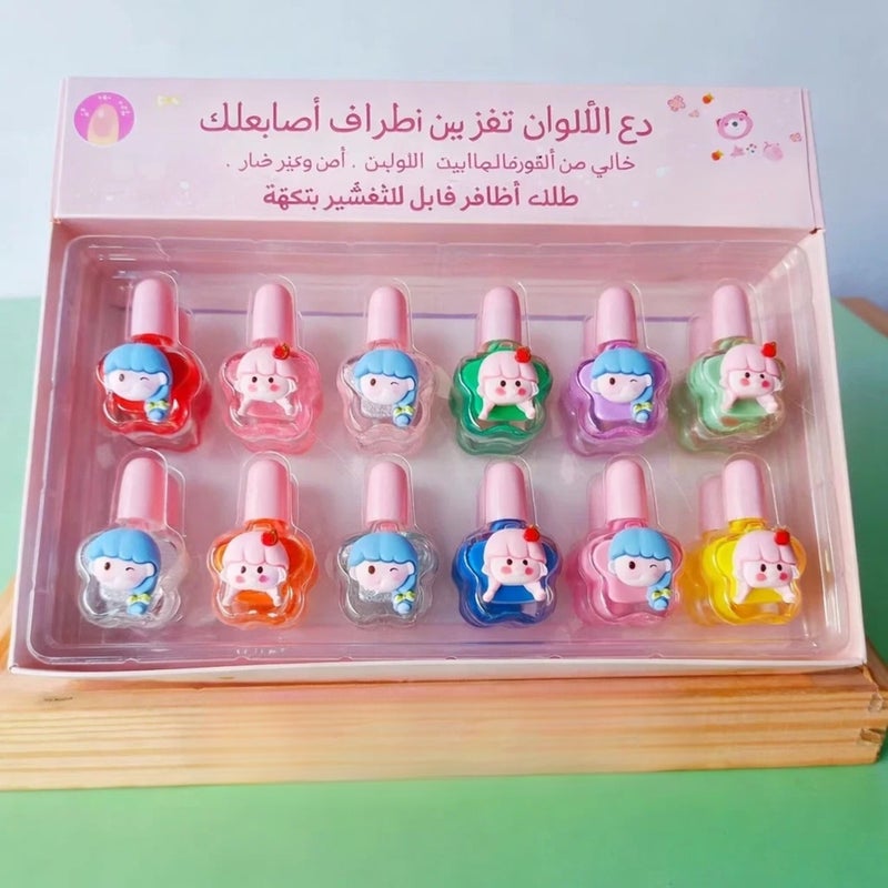 مجموعة طلاء أظافر كرتونية قابلة للنزع بلا رائحة - Image 3