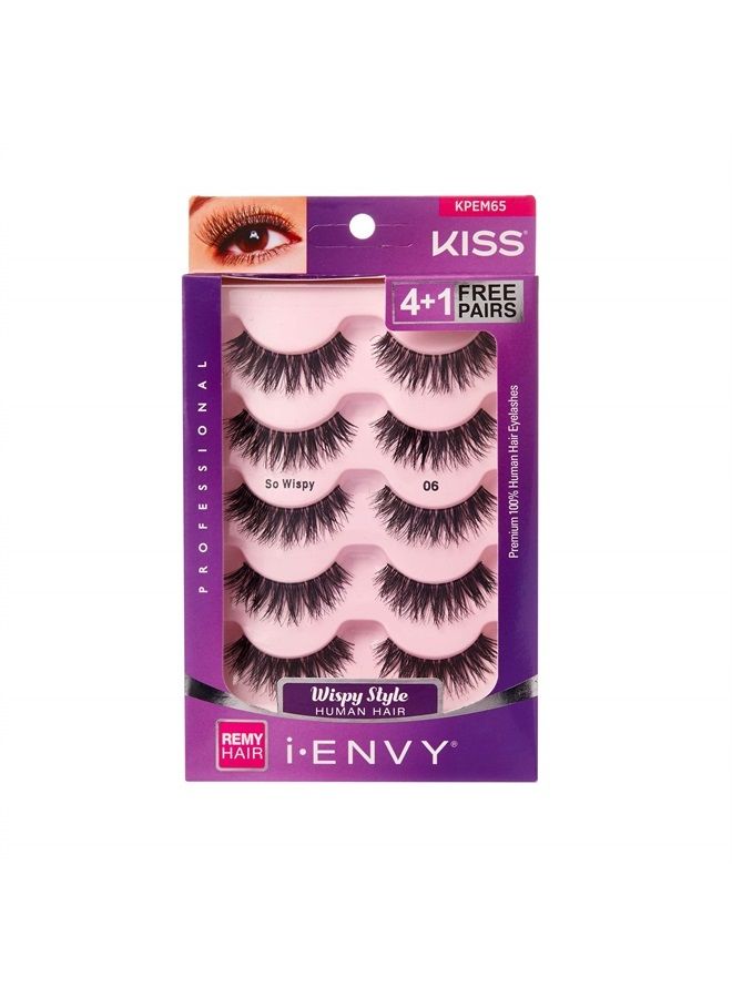 KISS iENVY by KISS So Wispy Eyelashes 5 Pair Multi Pack (KPEM65) (2 PACK) Natural Wispy Style Made with Natural Hair… - Image 5