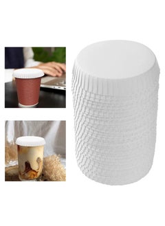 100pcs Disposable Paper Cup Covers, Coffee Tea Cup Covers Recycled Paper Drinking Cup Lids Covers Perfect for Travel Hotel Coffee Bar Parties Wedding Home Kitchen (9 X 9CM)
