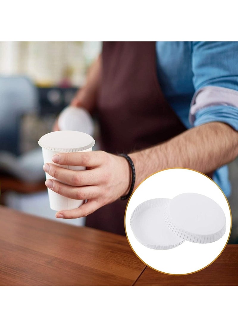 Generic - 100pcs Disposable Paper Cup Covers, Coffee Tea Cup Covers Recycled Paper Drinking Cup Lids Covers Perfect for Travel Hotel Coffee Bar Parties Wedding Home Kitchen (9 X 9CM) - Image 1