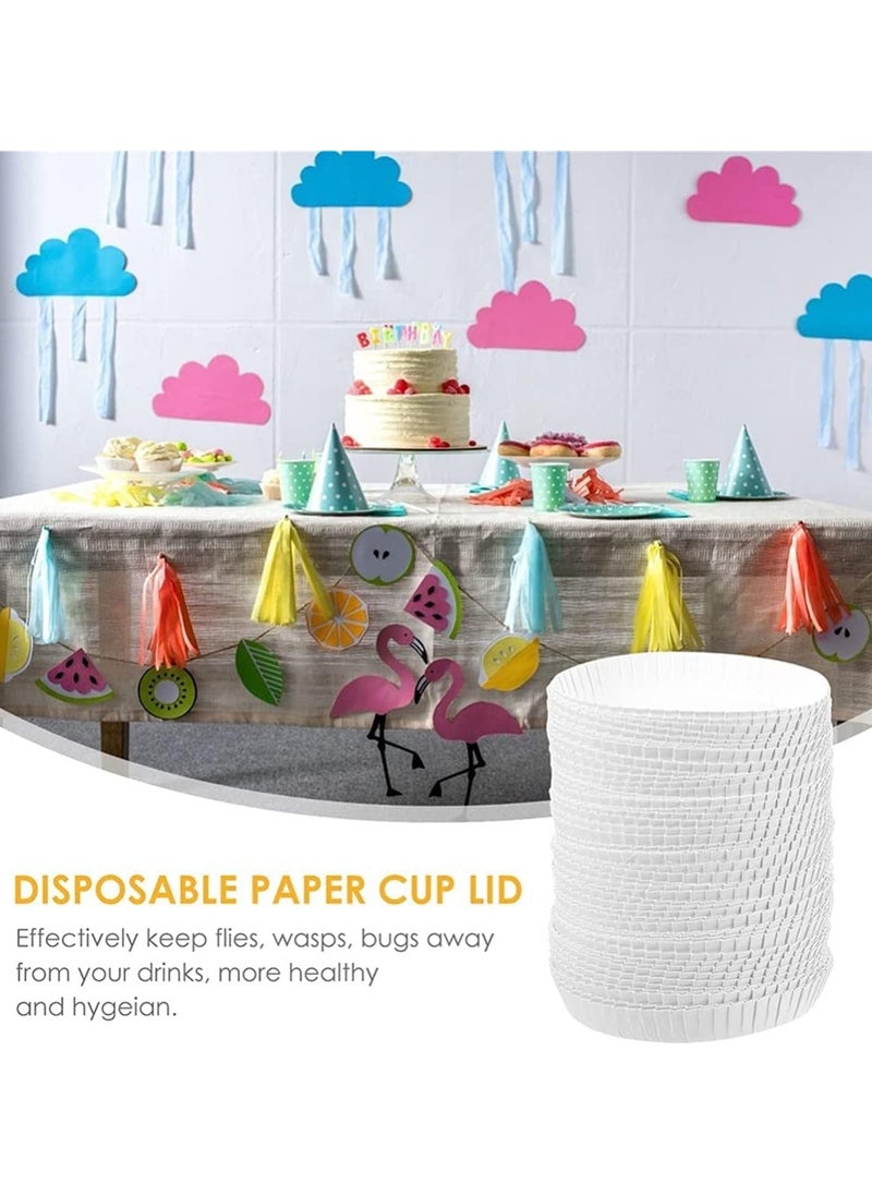 Generic - 100pcs Disposable Paper Cup Covers, Coffee Tea Cup Covers Recycled Paper Drinking Cup Lids Covers Perfect for Travel Hotel Coffee Bar Parties Wedding Home Kitchen (9 X 9CM) - Image 1