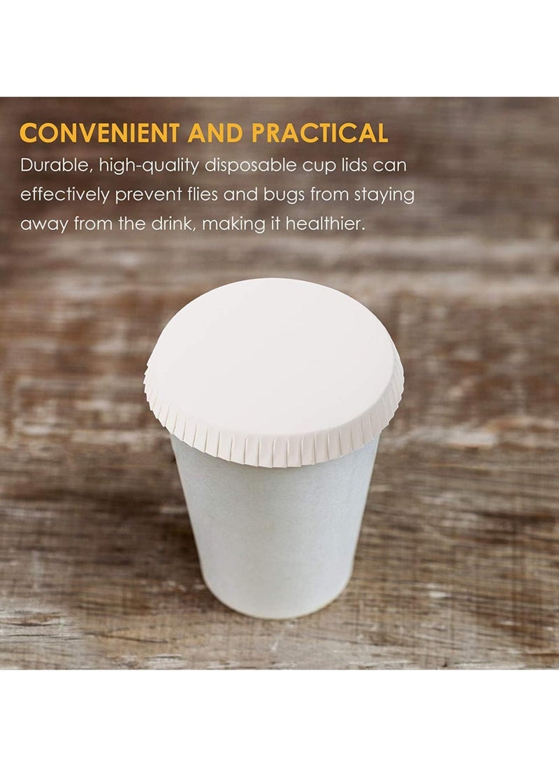 Generic - 100pcs Disposable Paper Cup Covers, Coffee Tea Cup Covers Recycled Paper Drinking Cup Lids Covers Perfect for Travel Hotel Coffee Bar Parties Wedding Home Kitchen (9 X 9CM) - Image 1