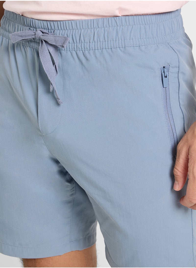 BRAVE SOUL - Elasticated Waist Drawcord Button Shorts - Image 1