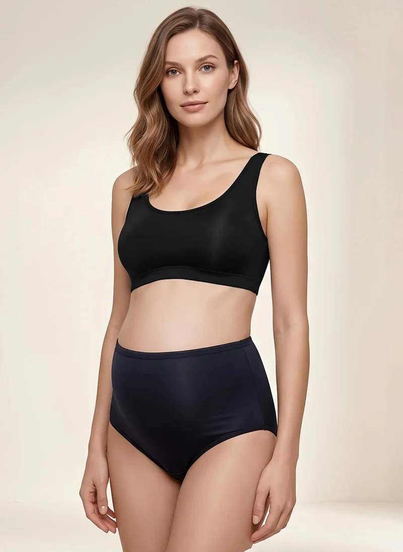 كلوفيا Clovia Cotton Maternity High Waist Hipster Panty in Midnight Blue - Cotton