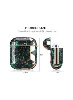 Generic Compatible with Airpods 2 & 1 – Shockproof TPU Gel Portable Protection Soft Case Cover Skin with Carabiner Clip Keychain (Green Gold)  - Image 3