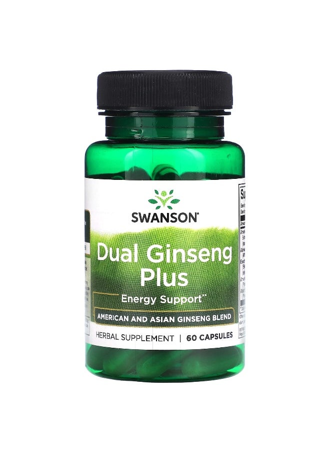 SWANSON - Swanson, Dual Ginseng Plus, 60 Capsules - Image 1