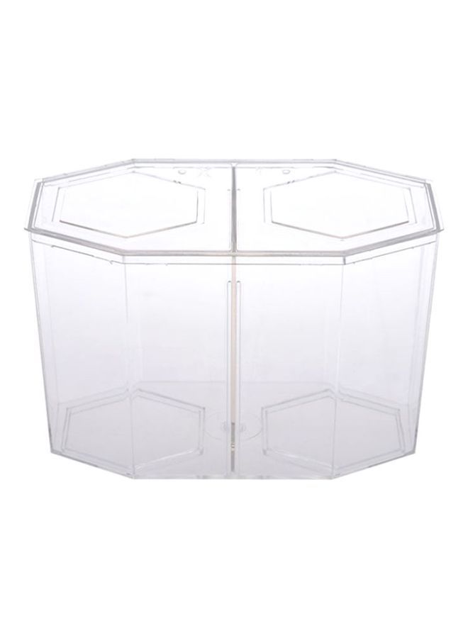 NIBEMINENT Aquarium Tank With Divider Clear 13x18x10cm - Image 1