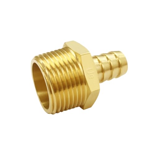 Uenede 3PCS Brass Hose Barb Fittings 3/4" NPT Male to 1/2" Barb Adapter Connector Include 3 Stainless Steel Clamps for Water/Oil/Gas - Image 5
