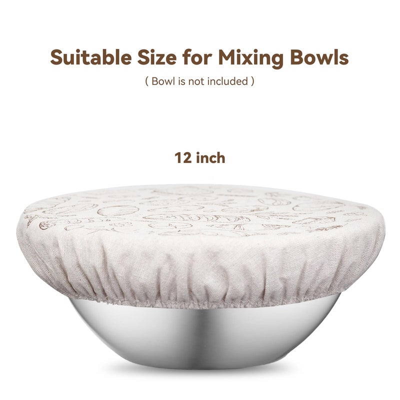 Verigud 2 Pack 12â€³ Bowl Covers for Bread Proofing with Plastic Liner, Reusable Shower Caps for Sourdough Rising - Image 5