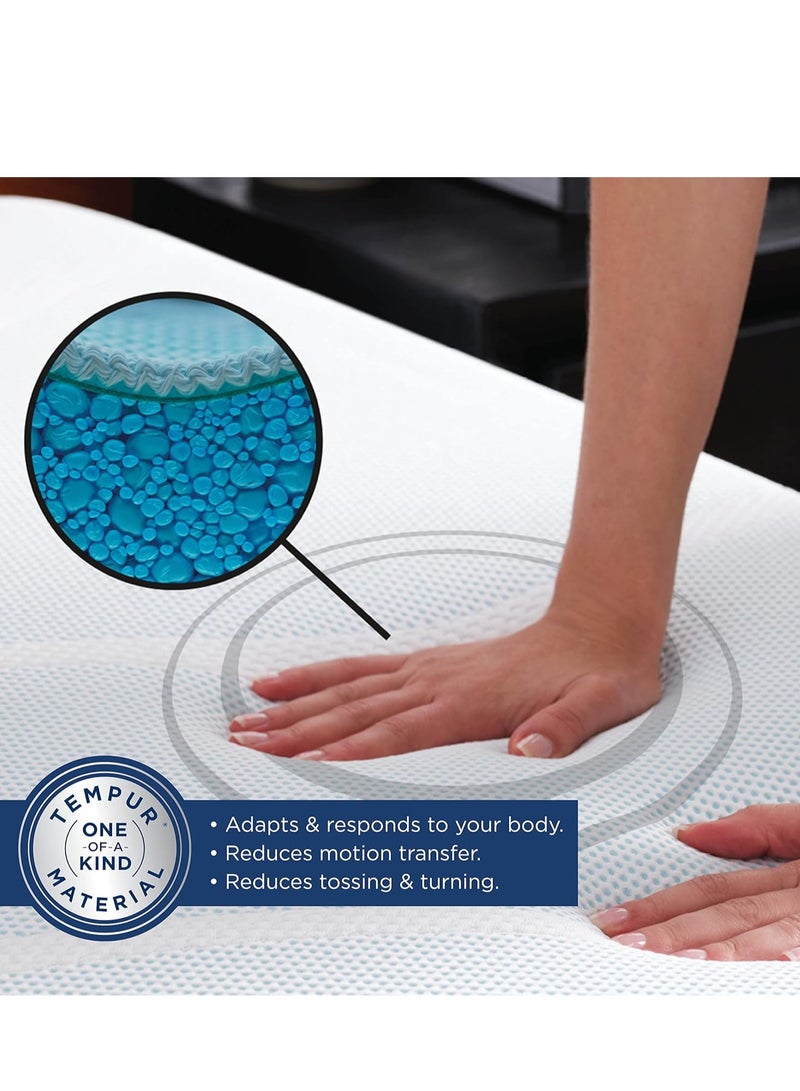 تيمبور-بيديك غطاء مرتبة Tempur-Pedic Tempur-Adapt + Cooling مقاس 3 بوصات كينج، إسفنج فاخر فاخر، غطاء قابل للغسل، لون أبيض - Image 2