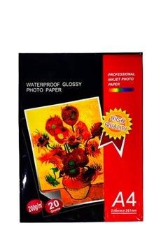 MARKQ A4 Glossy Photo Paper Waterproof 20 Sheets for High Quality Printing  - Image 1