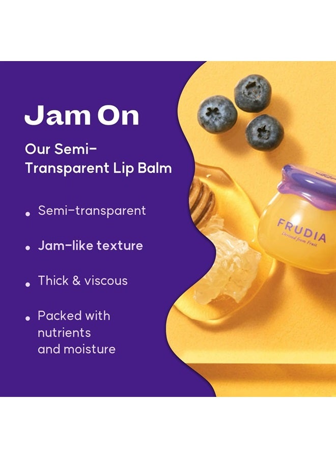 frudia بلسم الشفاه بالعسل من ويلكوس فوديا - توت بري | بلسم شفاه مقشر، مرطب ومكثف بلون رطب | بلسم شفاه عضوي للشفاه الجافة والمتشققة مع مستخلصات توت جيجو والعسل (10 مل/0.33 أونصة)  - Image 2